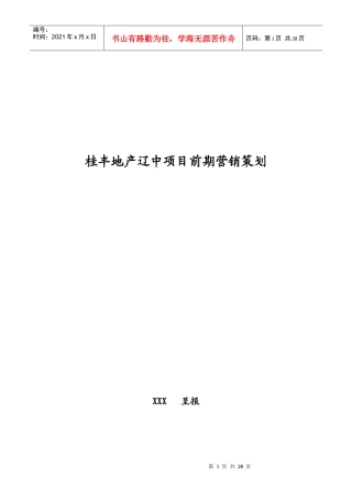 沈阳桂丰地产辽中近海经济区项目前期策划方案