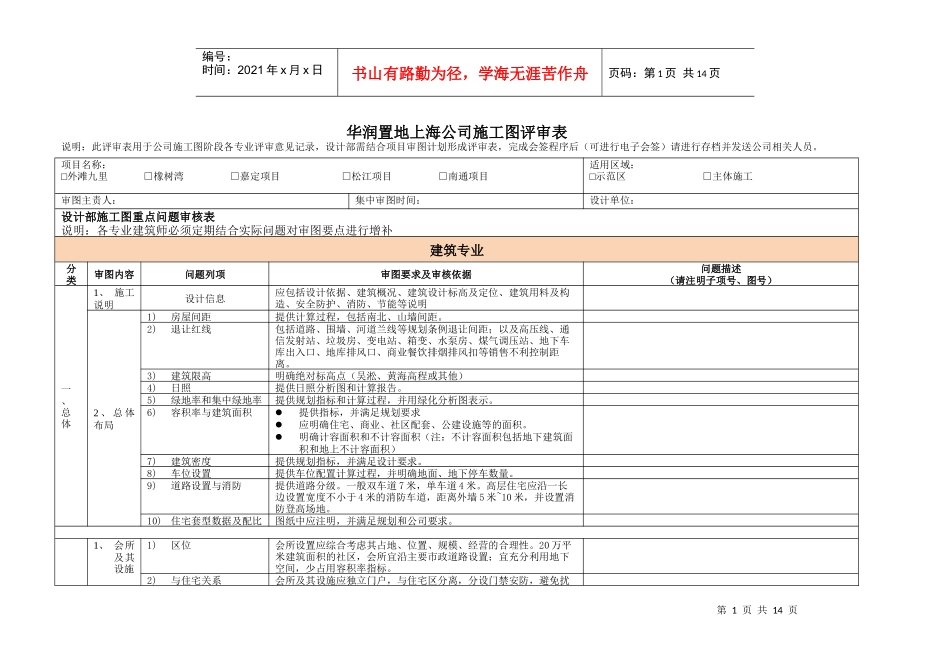 某地产施工图阶段审核表模板XXXX0902_第1页