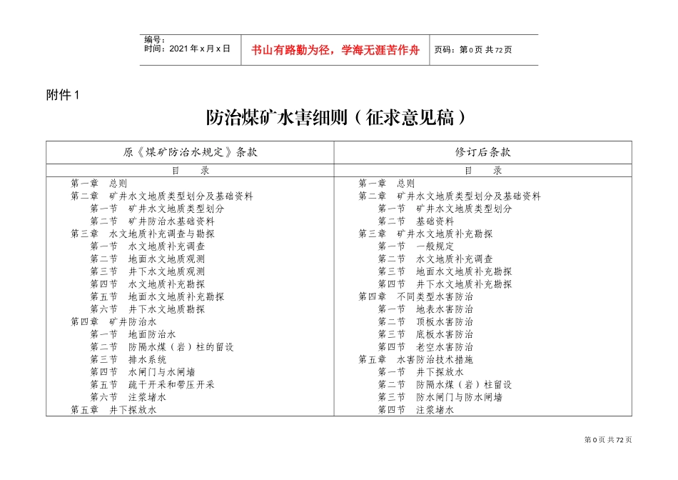 煤矿防治水规定2017年修订版三(DOC125页)_第1页