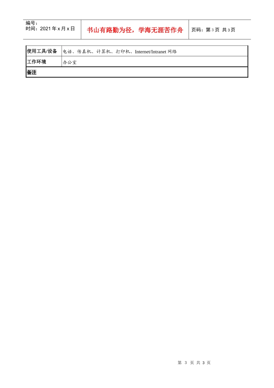 煤炭行业-集团公司-驻外员工岗位说明书_第3页