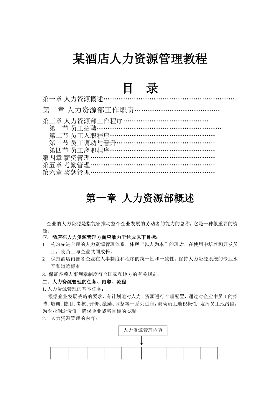 某某酒店人力资源管理教材_第1页