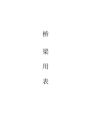 最新市政工程桥梁表格大全