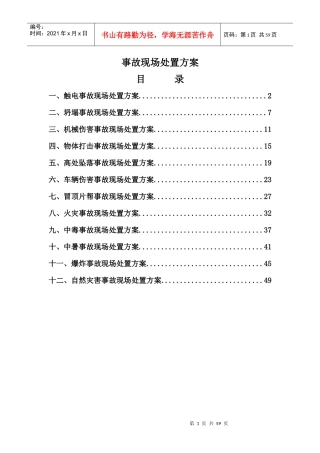 某矿业公司事故现场处置方案