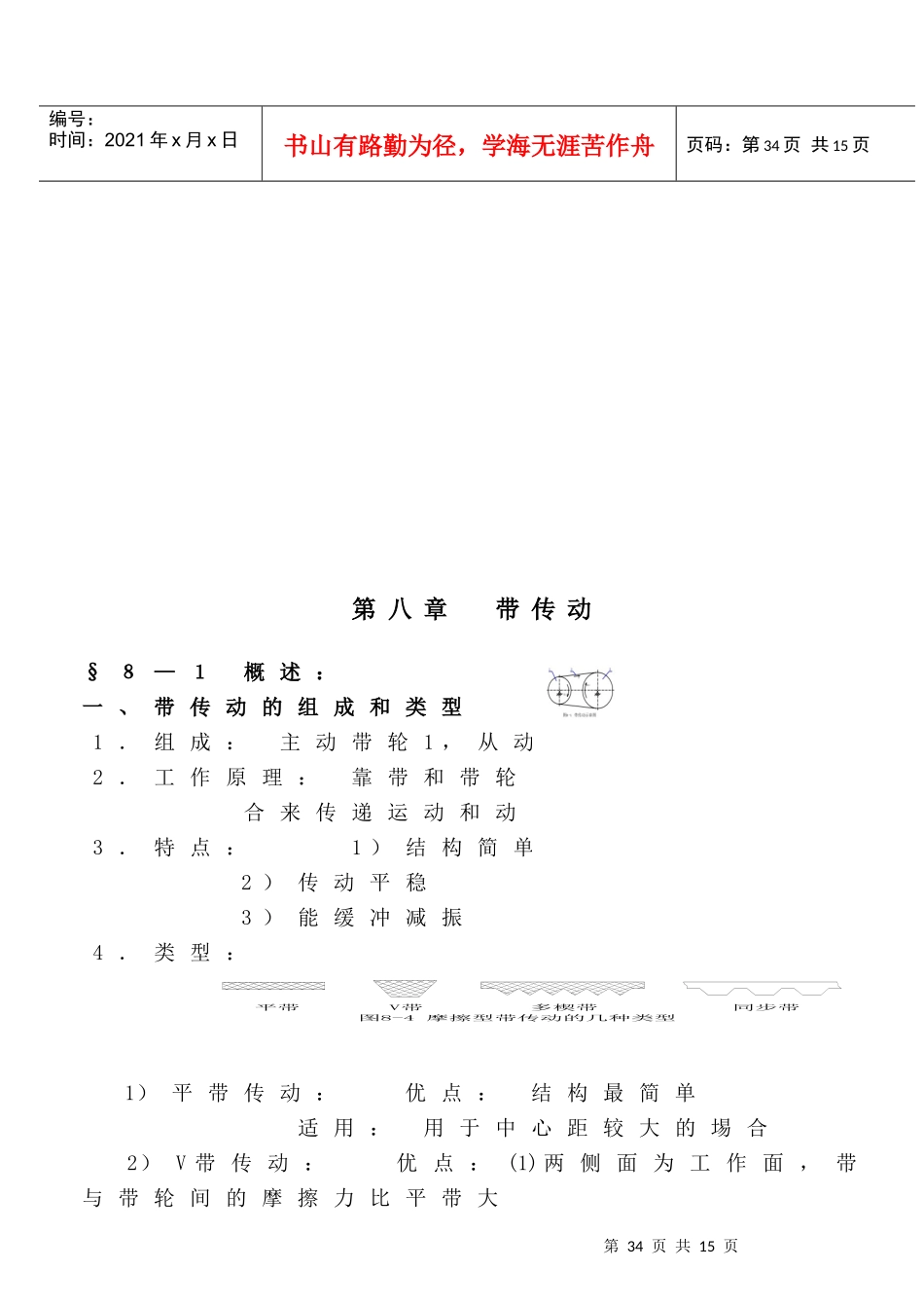 机械设计培训讲义之带传动_第1页