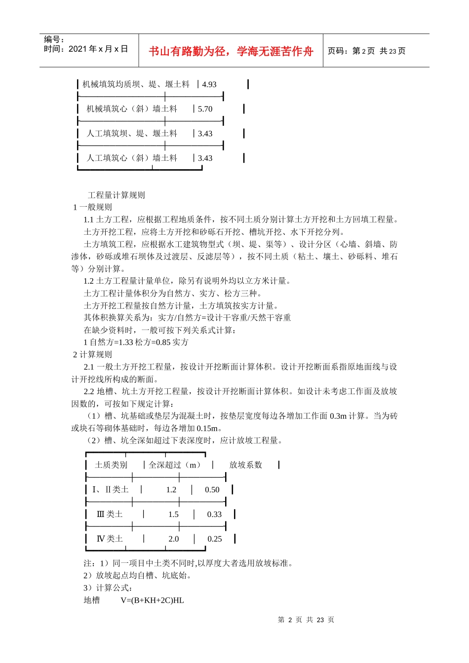 浙江省水利水电建筑工程预算定额(XXXX)_第2页