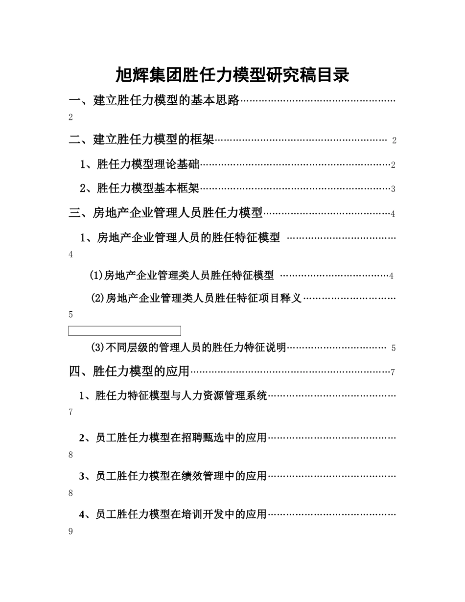 某房地产集团胜任力模型研究报告_第1页