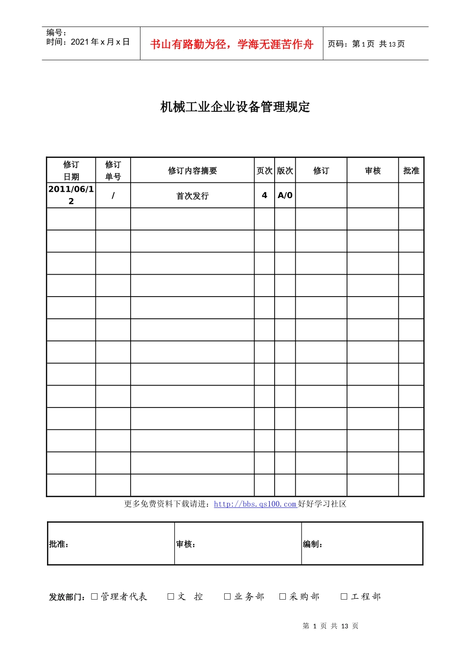 机械工业企业设备管理规定_第1页