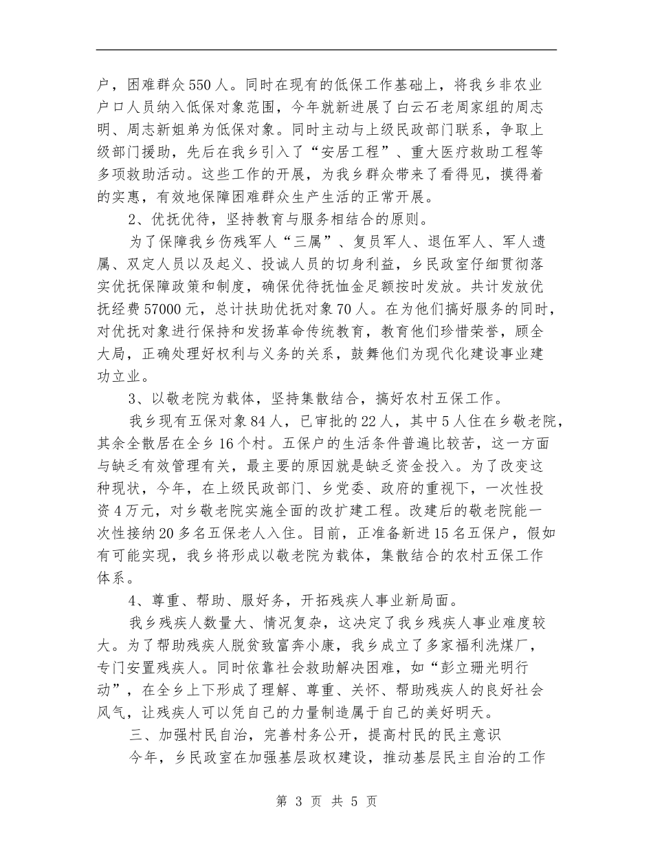 乡民政室2024年工作总结_第3页