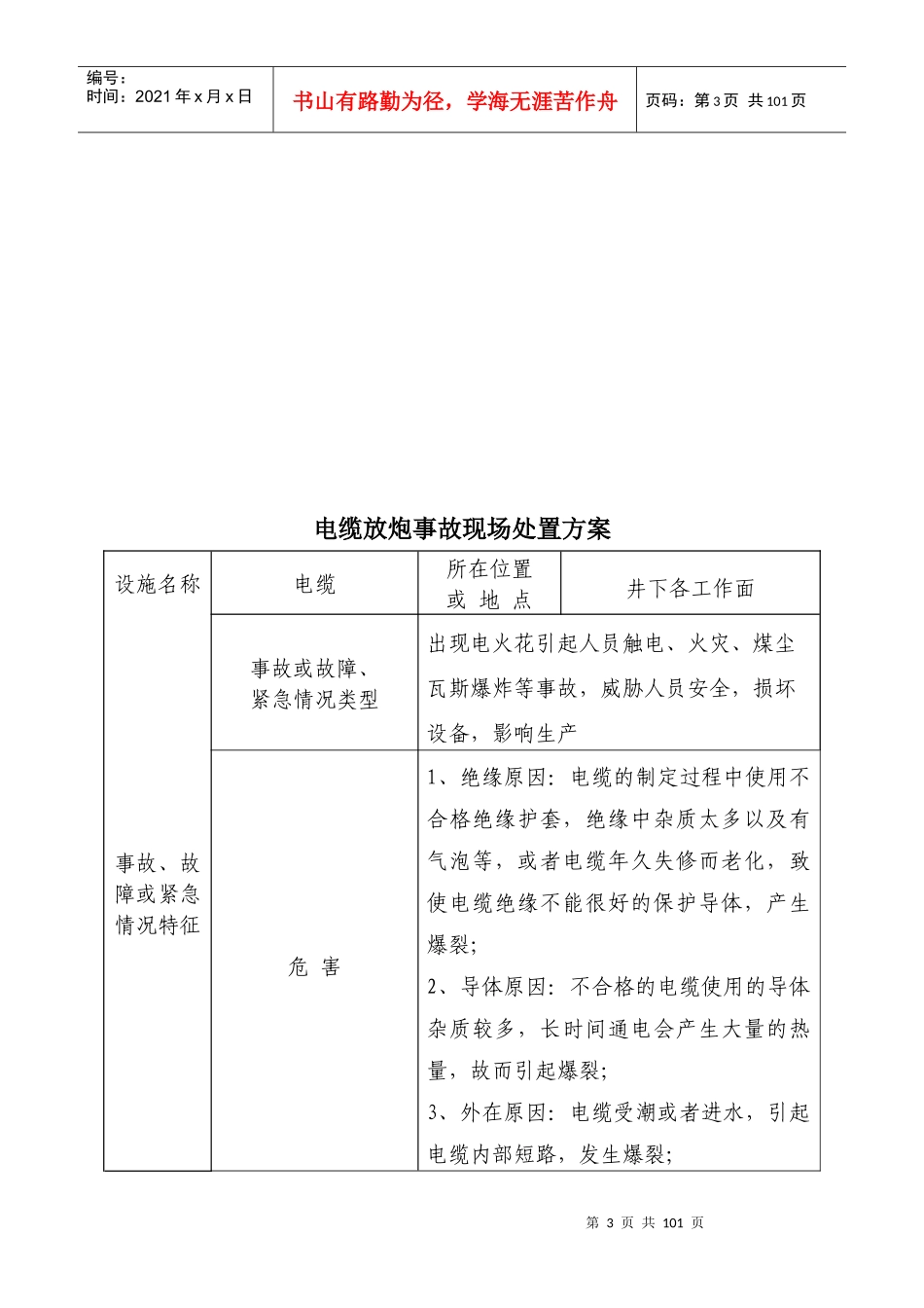 煤矿重要场所、装置、设施现场处置方案_第3页