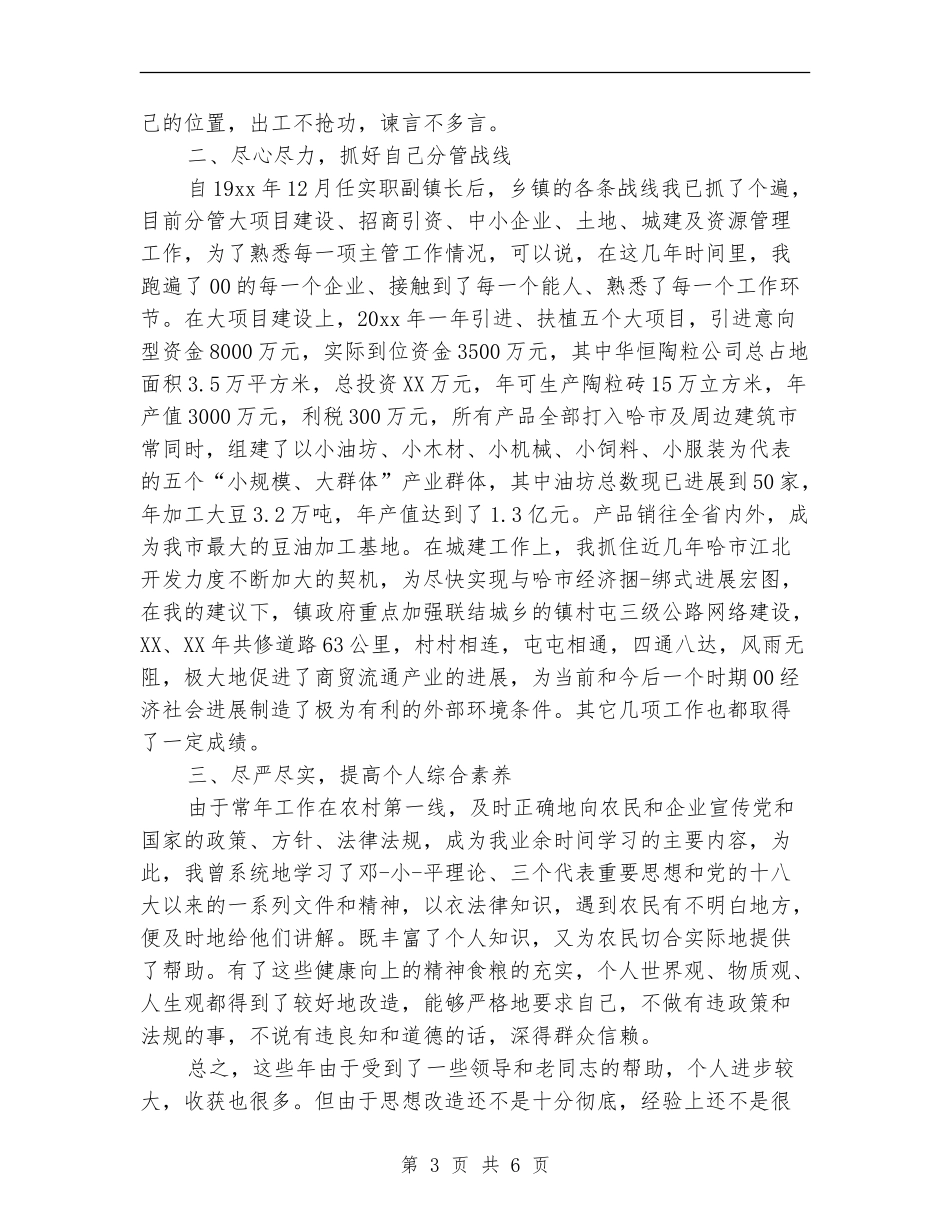 乡镇副镇长个人年终工作总结_第3页