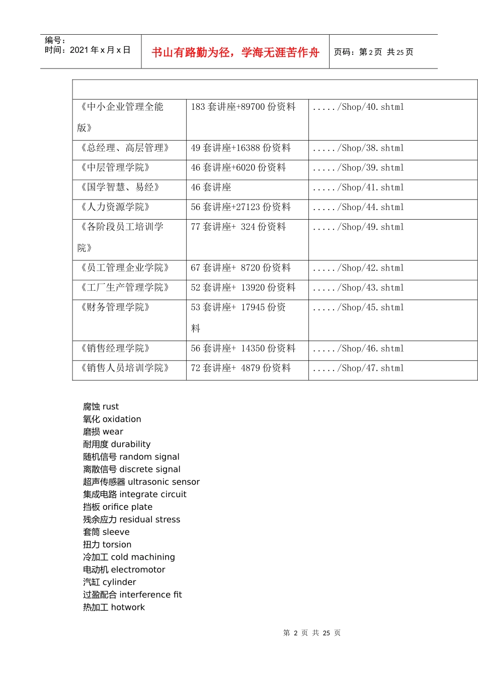 现代机械制造专业英语词汇_第2页