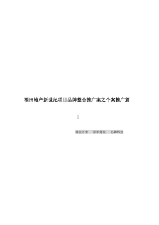 某房地产项目品牌整合推广方案分析