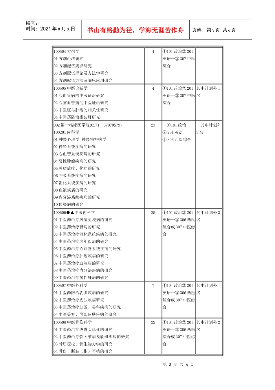 浙江中医药大学XXXX年硕士研究生招生简章(1)_第3页