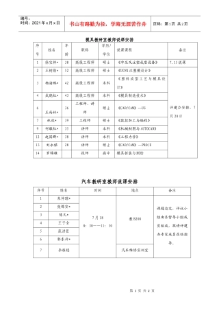 模具专业课教师