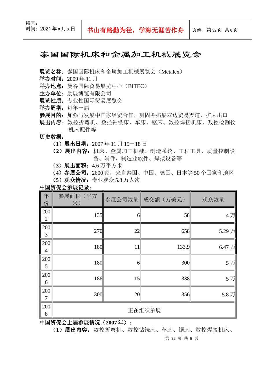 泰国国际机床和金属加工机械展览会_第1页