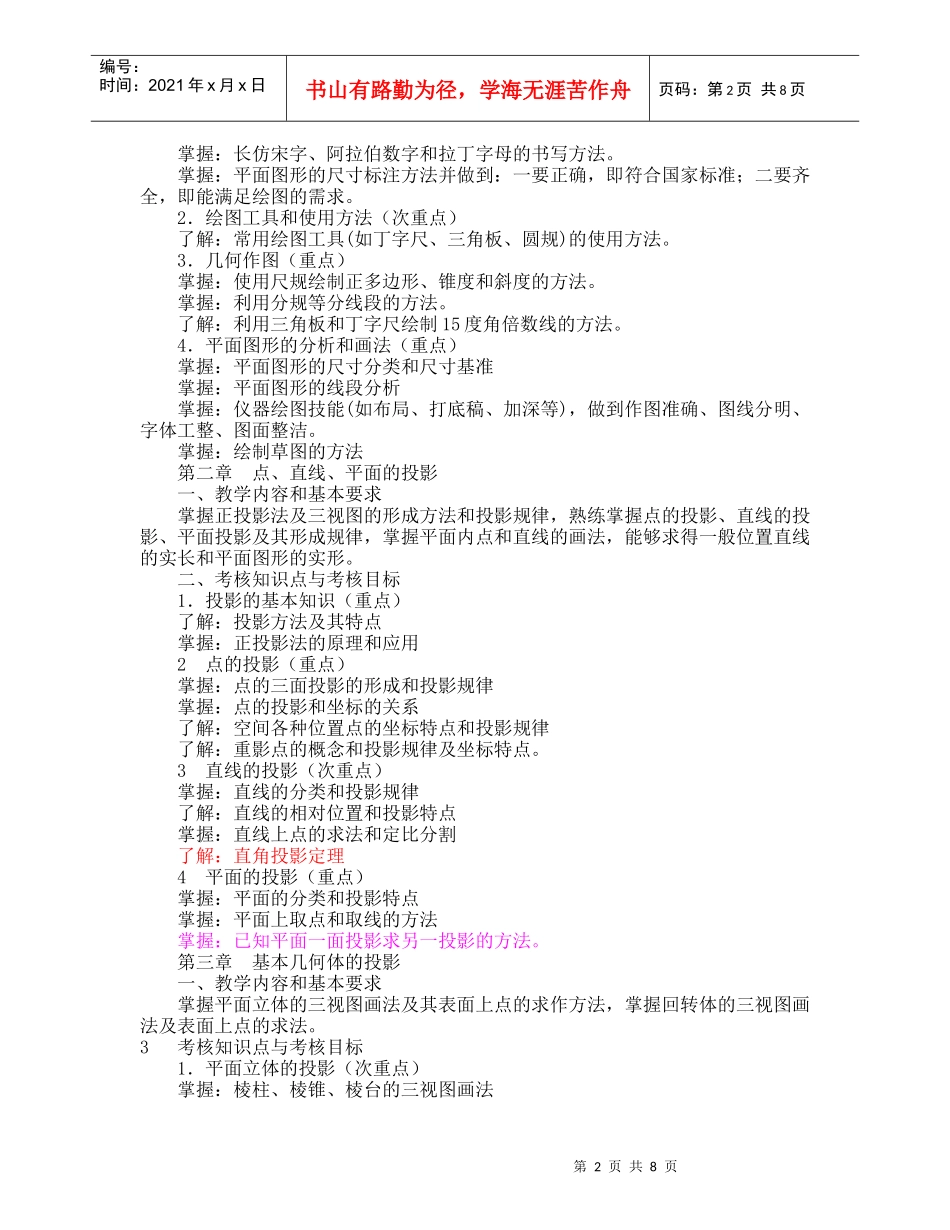 机械制图大纲_第2页