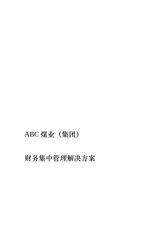 某煤业集团财务集中管理解决方案(doc 51页)