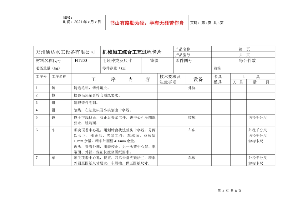 机械加工工艺卡片_第2页