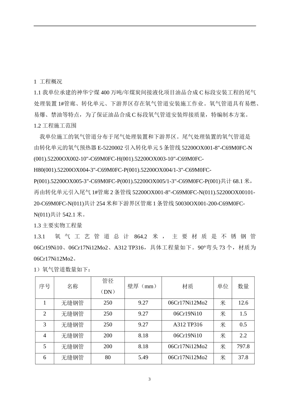 煤炭间接液化项目氧气管道安装施工方案_第3页