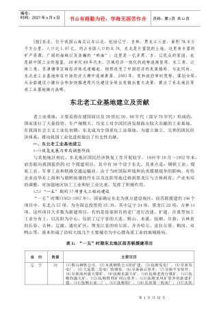 本期主题：东北老工业基地