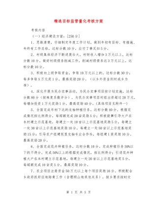 目标监管量化考核方案