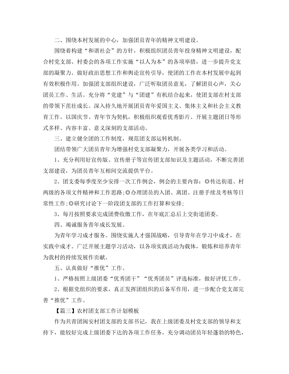 农村团支部工作计划模板【三篇】 _第3页