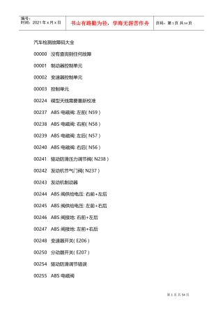 汽车检测故障码大全(DOC52页)