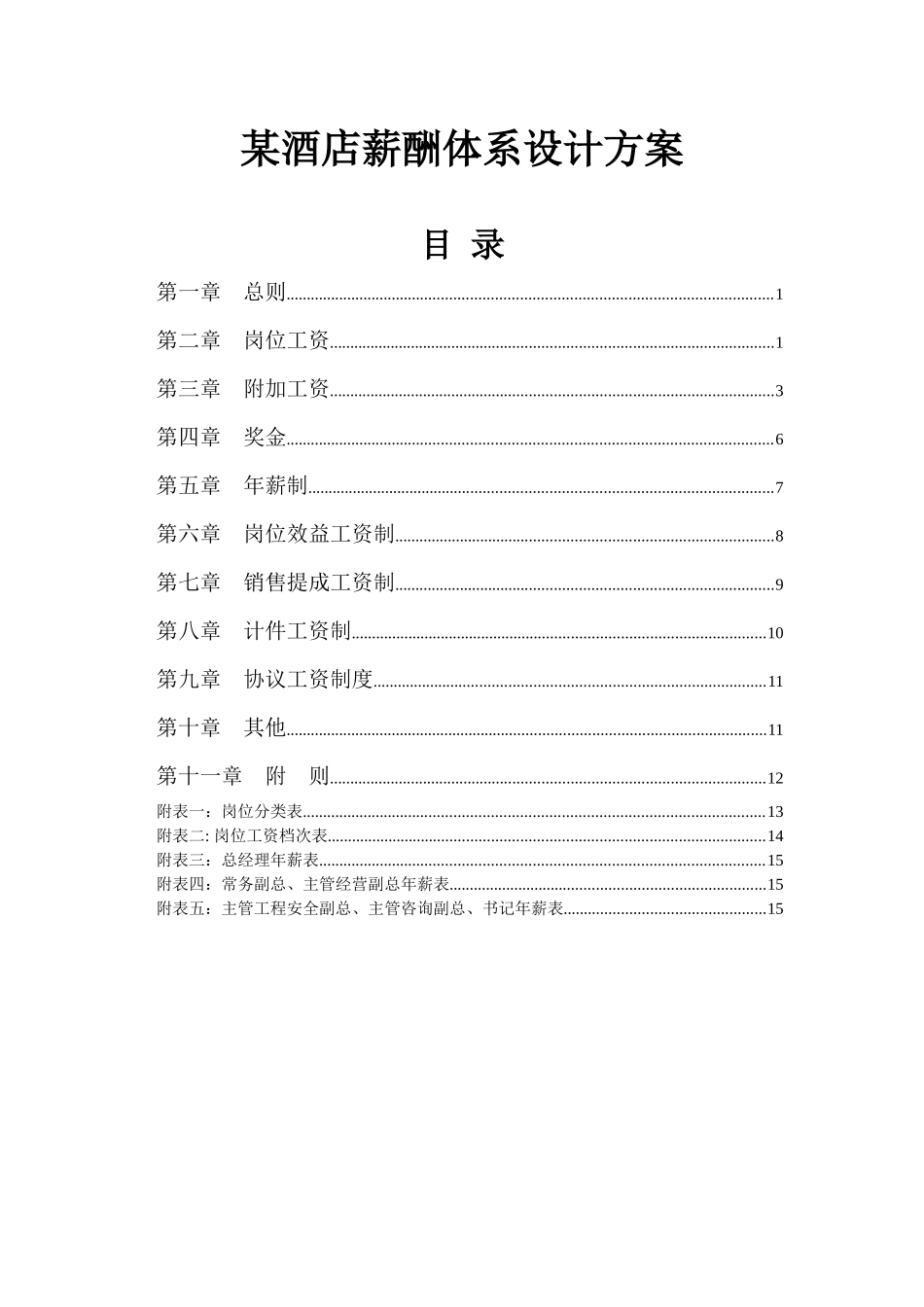 某酒店薪酬体系设计方案(1)_第1页