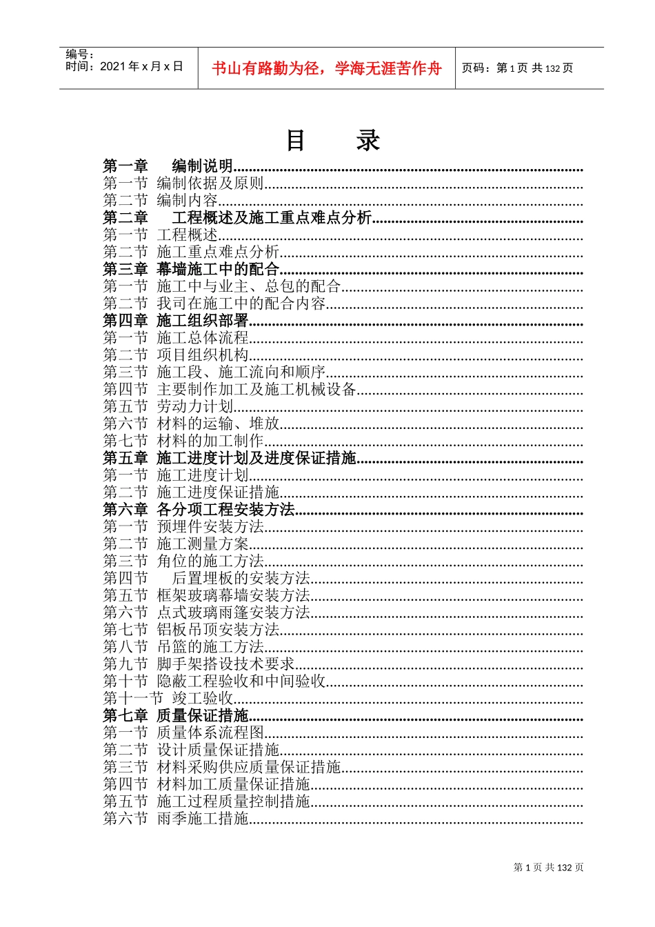 湖南某高层商业楼幕墙工程施工组织设计（鲁班奖）(DOC191页)_第1页