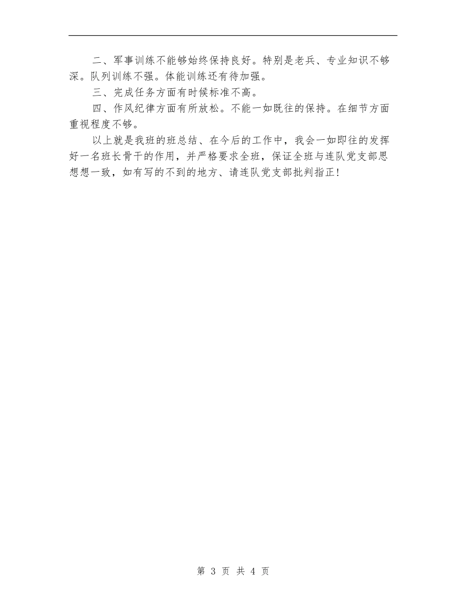 部队班长2024年上半年总结_第3页