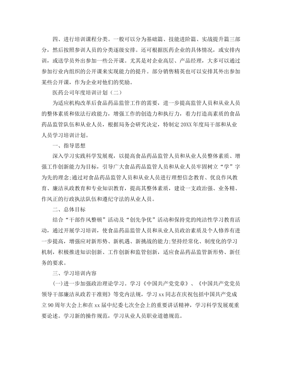 医药公司年度培训计划 _第2页