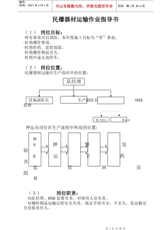 民爆器材运输HSE作业指导书