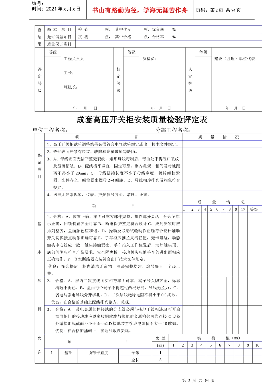煤炭部验评表格(电气)_第2页