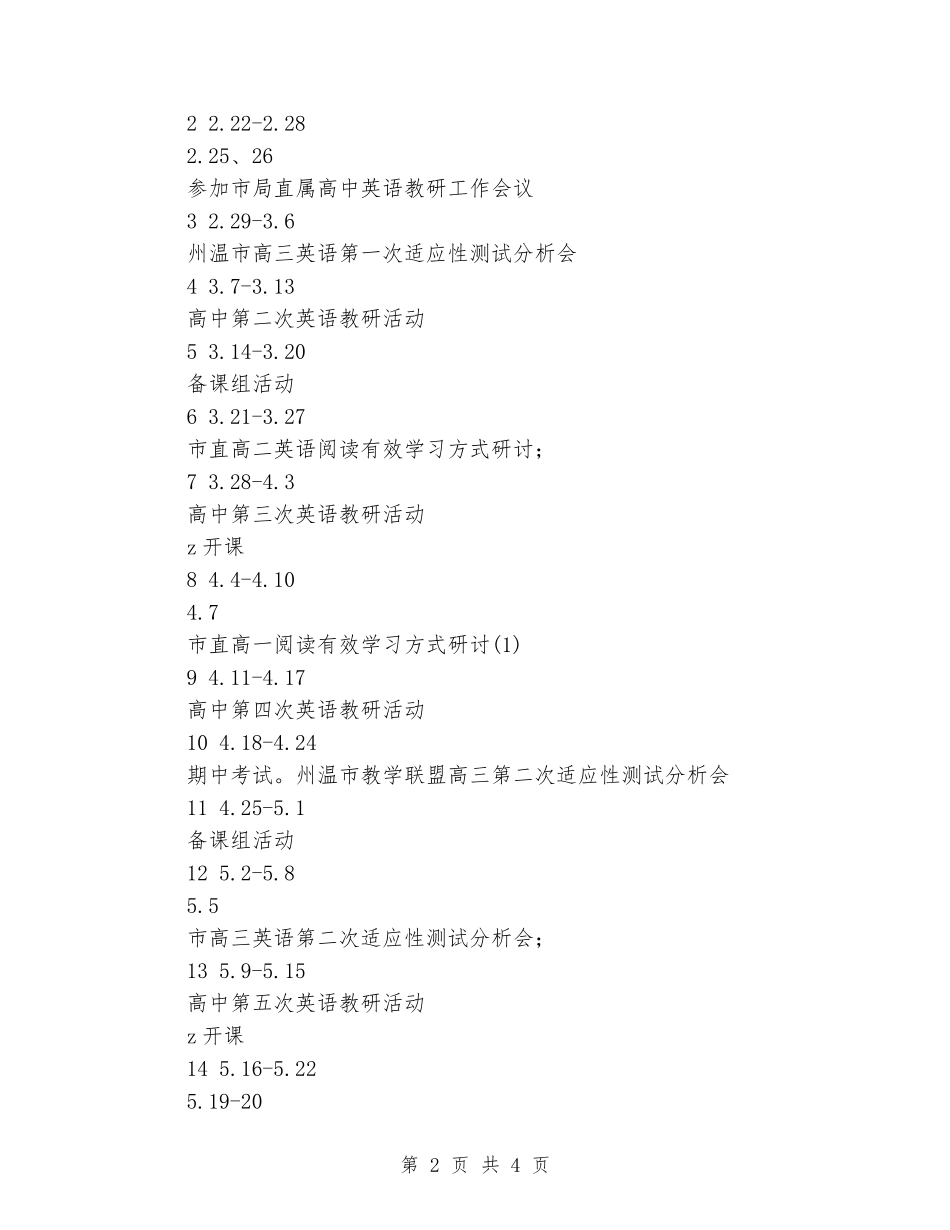 2024年中学上半年高中英语教研组工作总结_第2页