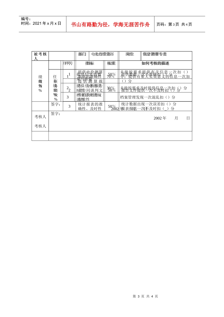 某发电企业电力经营部考核指标_第3页