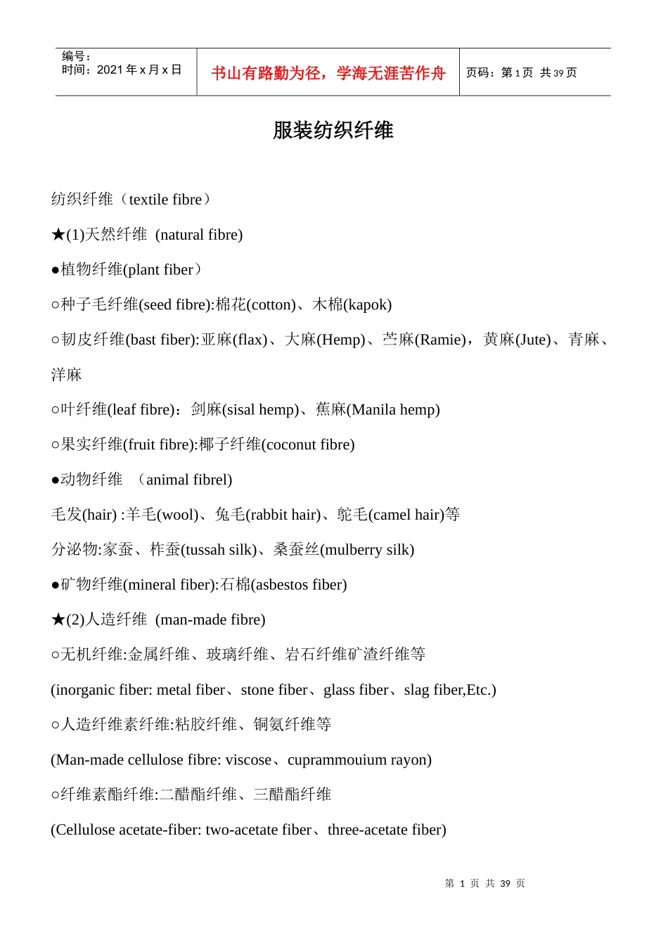 服装纺织纤维解析_第1页