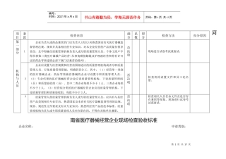 河南省医疗器械检查验收标准