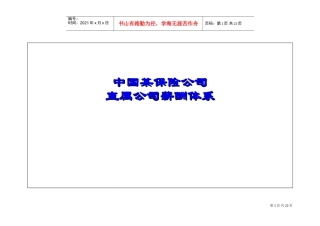 某某保险公司薪酬管理体系