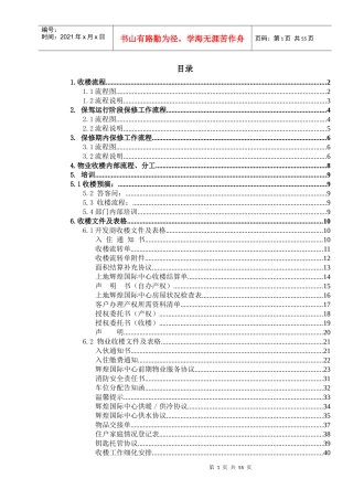 某公司物业收楼管理知识方案