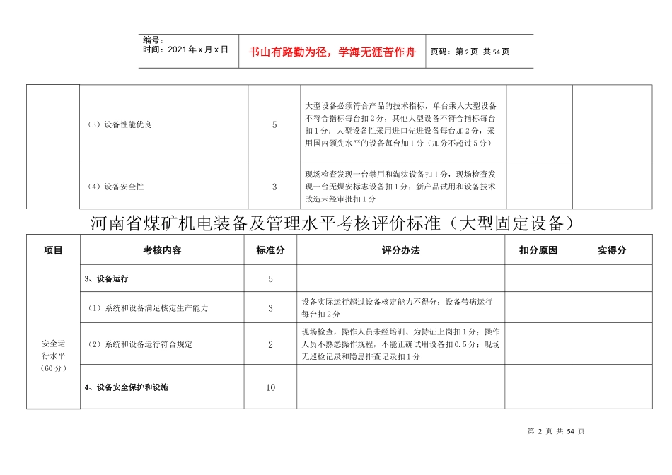 河南省煤矿机电装备及管理水平考核评价标准_第2页