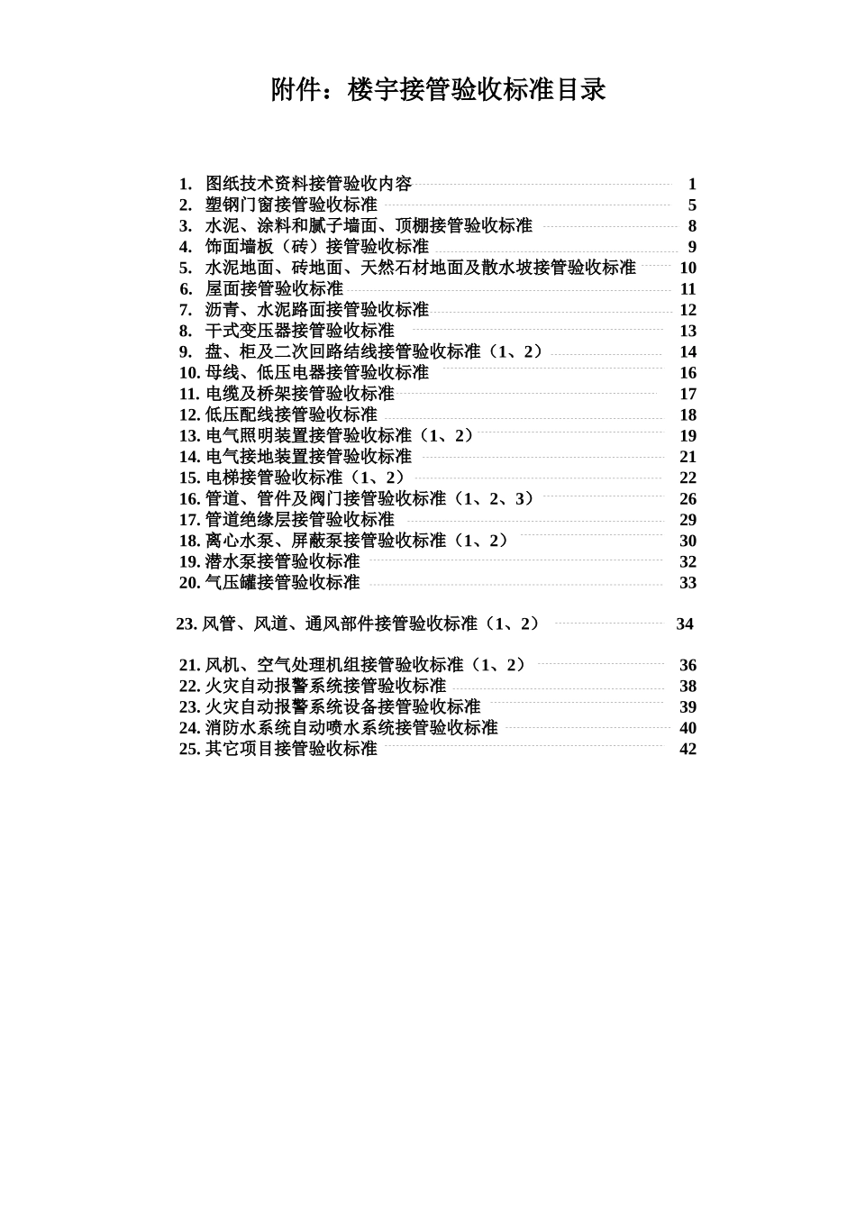 物业工程接管验收标准范本_第1页