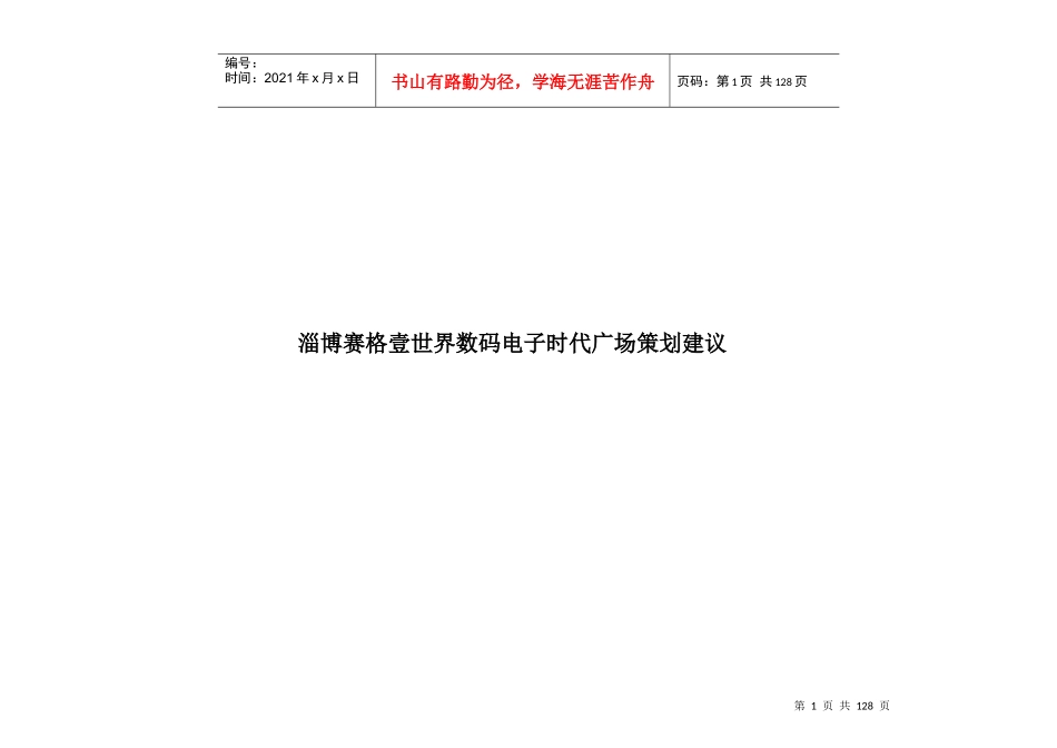 某世界数码电子时代广场策划建议_第1页