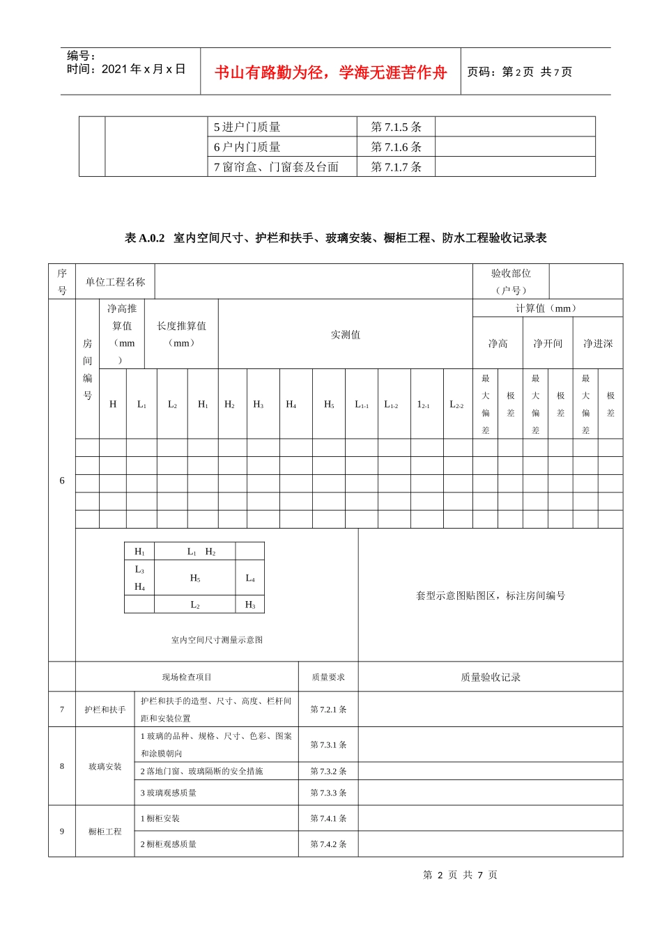 江苏住宅工程质量分户验收记录_第2页