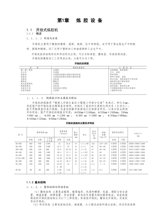 橡胶塑炼与混炼