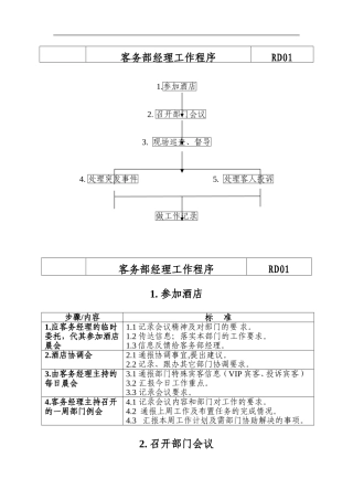 某某酒店客务部工作细则概述