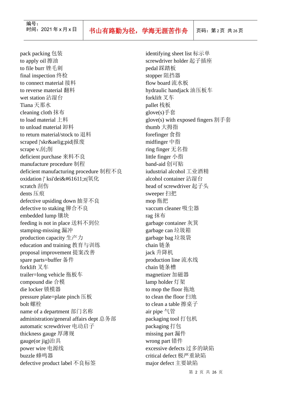 机械专业术语(英语)_第2页