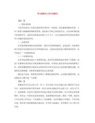 学习部部长工作计划格式 