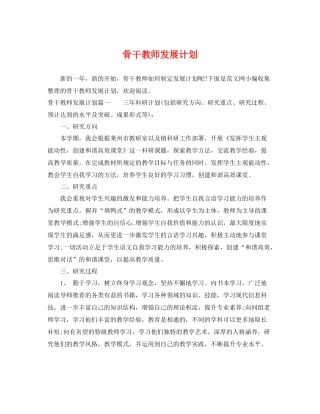 骨干教师发展计划 