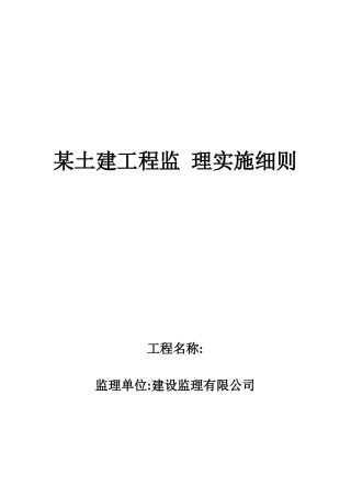 某土建工程监理实施规则
