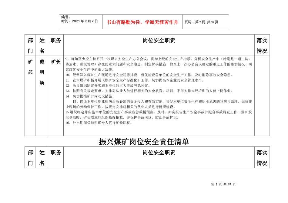 煤矿岗位安全责任清单(定稿)_第2页